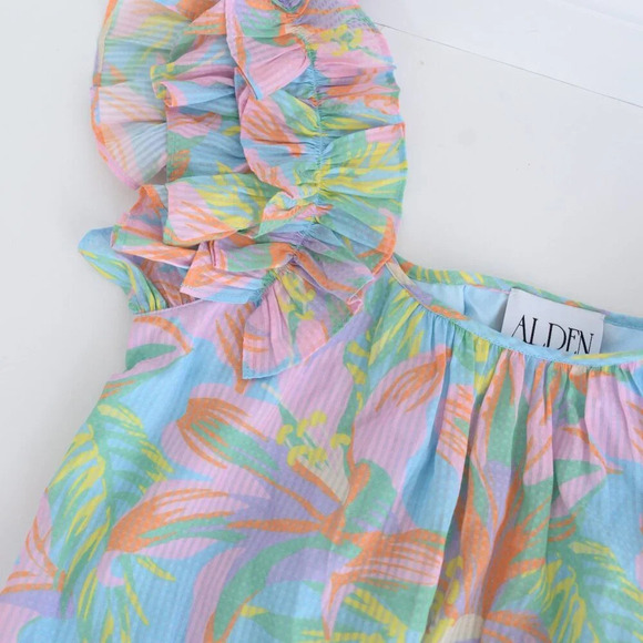 Alden Adair St Barths Lilah Tropical Floral Pink Teal Maxi Dress S NTW - Picture 12 of 14